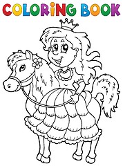 Image showing Coloring book princess theme 2