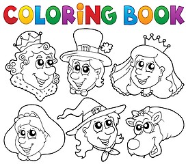 Image showing Coloring book fairy tale portraits