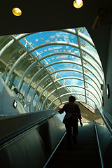 Image showing Subway escalator