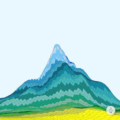 Image showing Abstract background with mountain. Mosaic. 