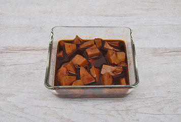 Image showing Tofu in marinade