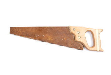 Image showing Hand saw on white