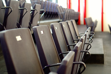 Image showing Chairs in stadium