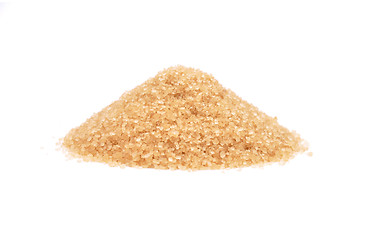 Image showing Brown cane sugar on white