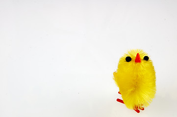 Image showing Little yellow chickens. Easter decorations.