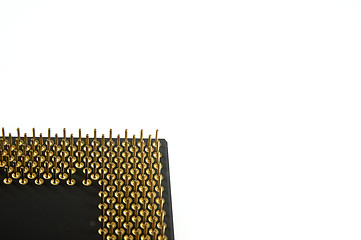 Image showing Processor seen from the gold pins on a white background.