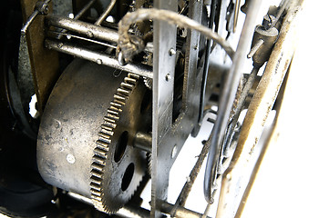 Image showing Gear in mechanism of the old clock.