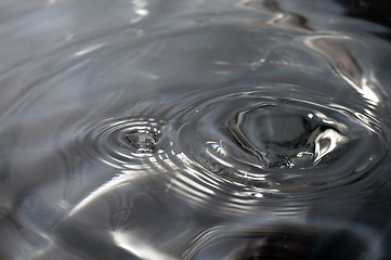 Image showing Drop of water splashed creates waves.