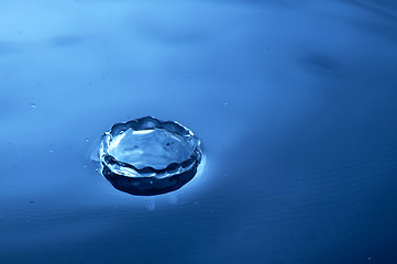 Image showing Drop of water splashed creates waves.