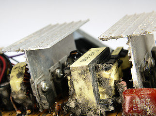 Image showing Old, dirty electronic parts.