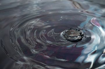 Image showing Drop of water splashed creates waves.