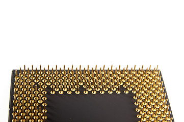 Image showing Processor seen from the gold pins on a white background.