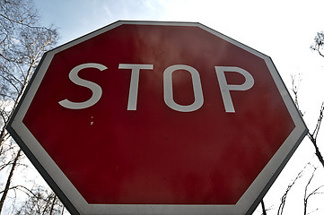 Image showing Stop sign against the sky.