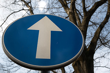 Image showing Road sign Straight ahead.