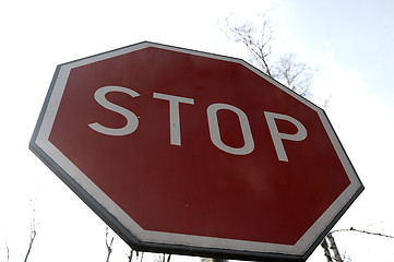 Image showing Stop sign against the sky.