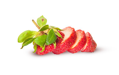 Image showing Sliced fresh juicy strawberries