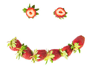 Image showing Smile of fresh juicy strawberries