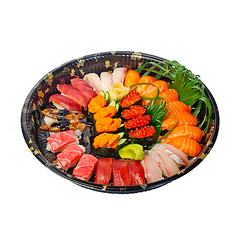 Image showing take away sushi express on plastic tray 