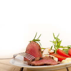 Image showing beef filet mignon grilled with vegetables