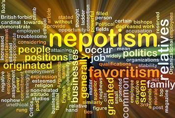 Image showing Nepotism background concept glowing