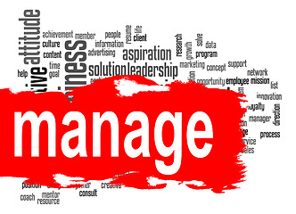 Image showing Manage word cloud with red banner