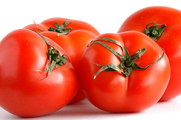 Image showing Four fresh tomatoes