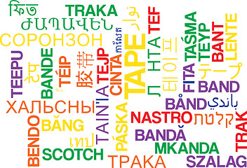 Image showing Tape multilanguage wordcloud background concept