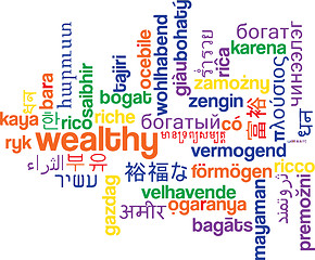 Image showing Wealthy multilanguage wordcloud background concept