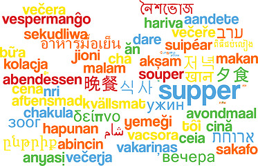 Image showing Supper multilanguage wordcloud background concept