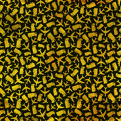 Image showing Airplane and truck. Seamless pattern.