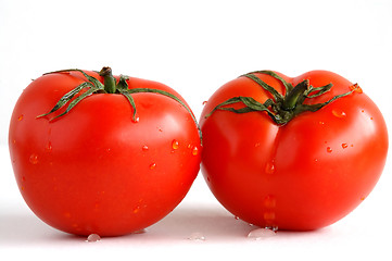 Image showing Two fresh and juicy tomatoes