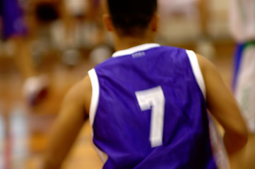 Image showing Basketball player in motion