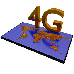 Image showing 4G network on world map