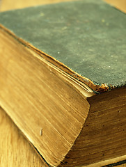 Image showing Old closed the book with a damaged cover.