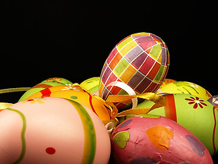 Image showing Easter eggs on a black background.