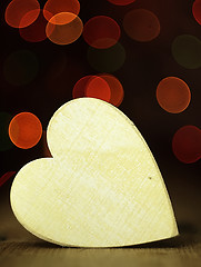 Image showing Heart on a wooden boards background.