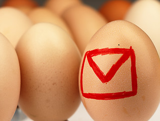 Image showing Email symbol drawn on the egg.