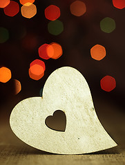 Image showing Heart on a wooden boards background.