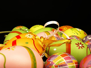 Image showing Easter eggs on a black background.