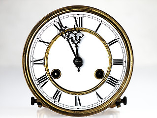 Image showing Old clock with roman numerals.