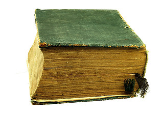 Image showing Old closed the book with a damaged cover.