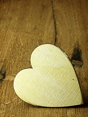 Image showing Heart on a wooden boards background.