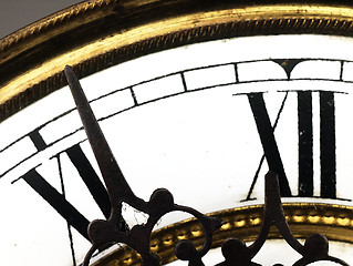 Image showing Old clock with roman numerals.