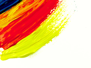 Image showing Traces colorful brush on a white sheet of paper.