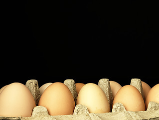 Image showing Fresh eggs in the box.