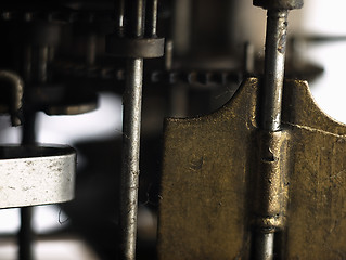 Image showing Gear in mechanism of the old clock.