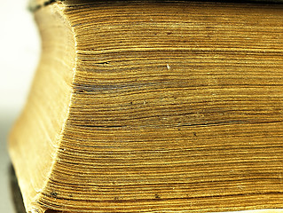 Image showing Old closed the book with a damaged cover.