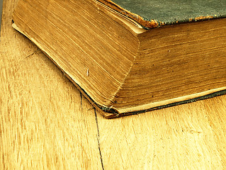 Image showing Old closed the book with a damaged cover.