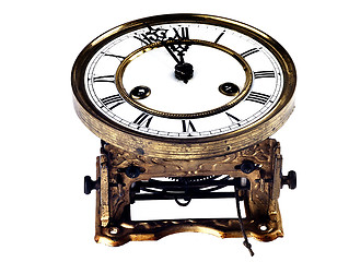 Image showing Old clock with roman numerals.