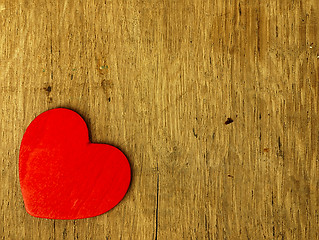 Image showing Wooden heart on the oak table.